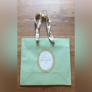 Ladurée Paris Shopping Gift Bag Mint Green Gold Logo Boutique Bag